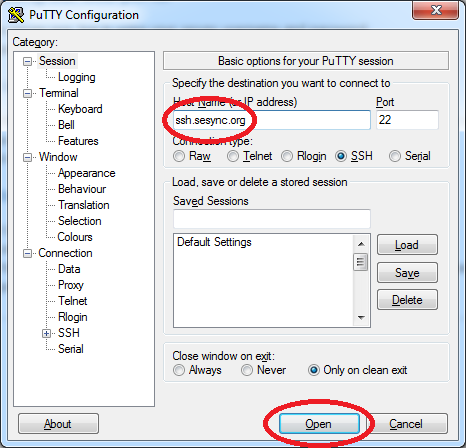 Connect with PUTTY